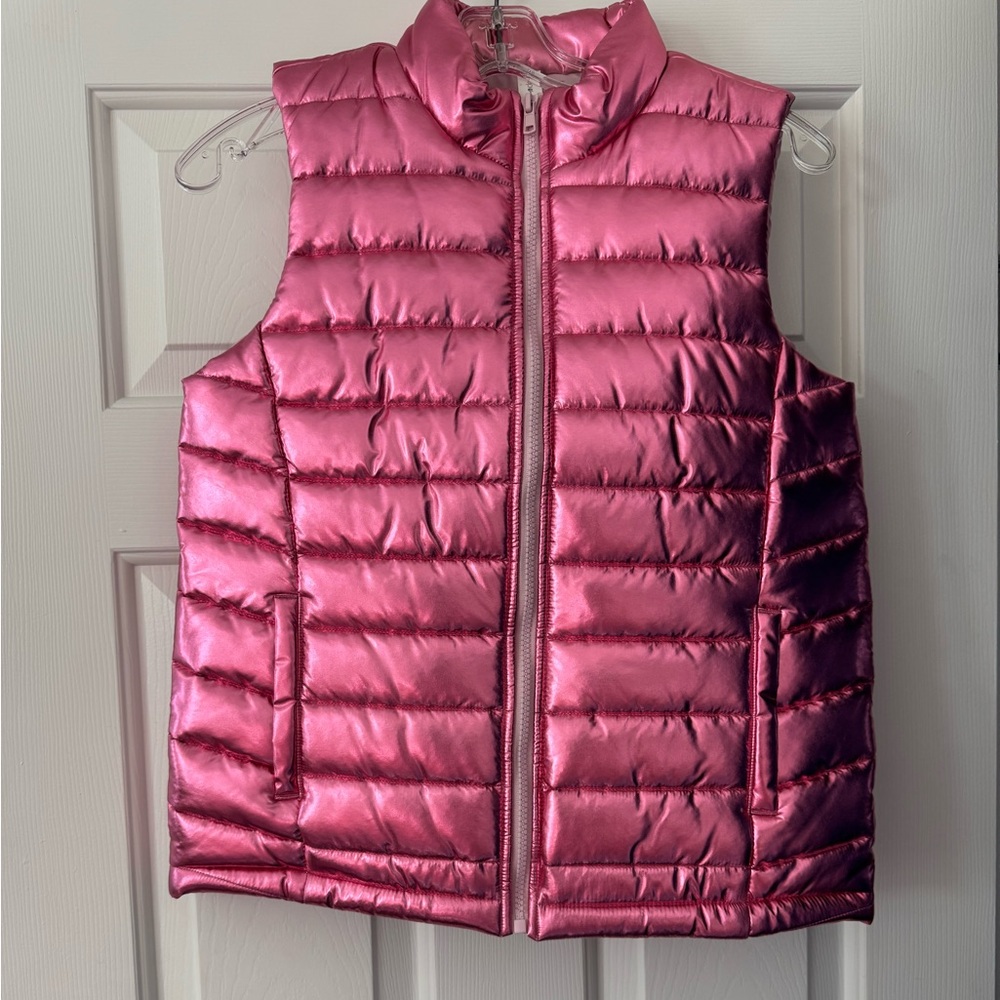 Ideology Little Girls Metallic Puffer Vest Zip-Up